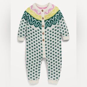 Brand new old navy holiday knit onesie (3-6months)